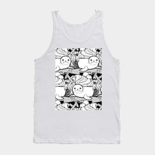 Sundae Seal Line Art Seamless Pattern Tank Top